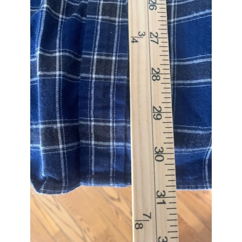 Banana Republic Luxe Flannel Shirt Mens XL Slim Fit   Blue‎ Black Plaid Rugged